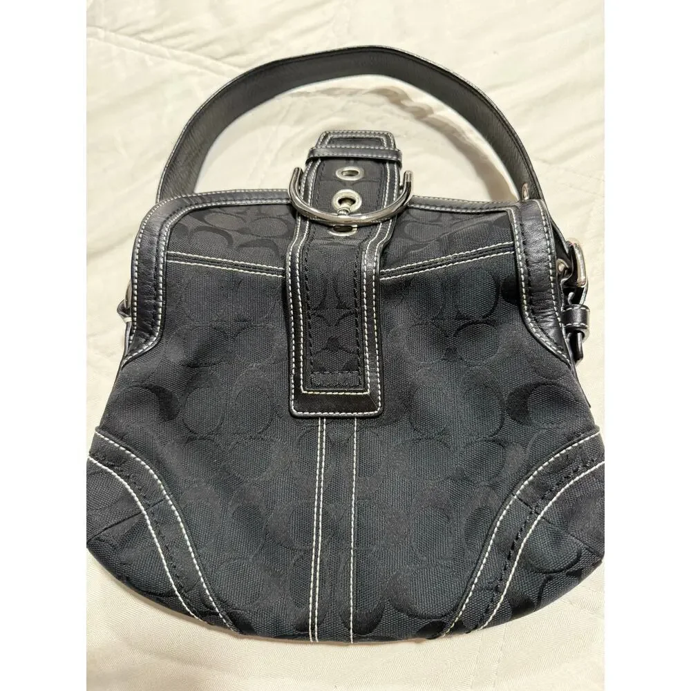VTG Y2K Coach Soho Mini Signature H0651 10296 Black Shoulder Bag Purse Clean